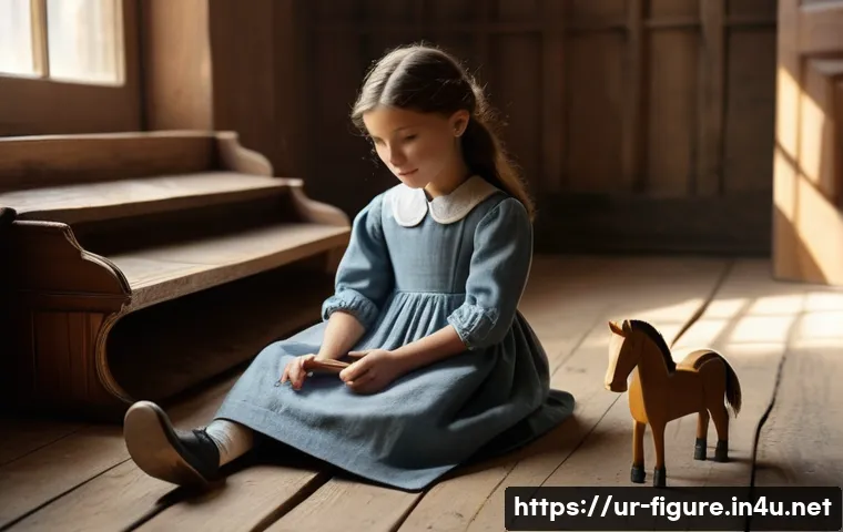 20세기 피규어 역사 - **"A heartwarming scene depicting a group of children from the early 20th century, dressed in modest...